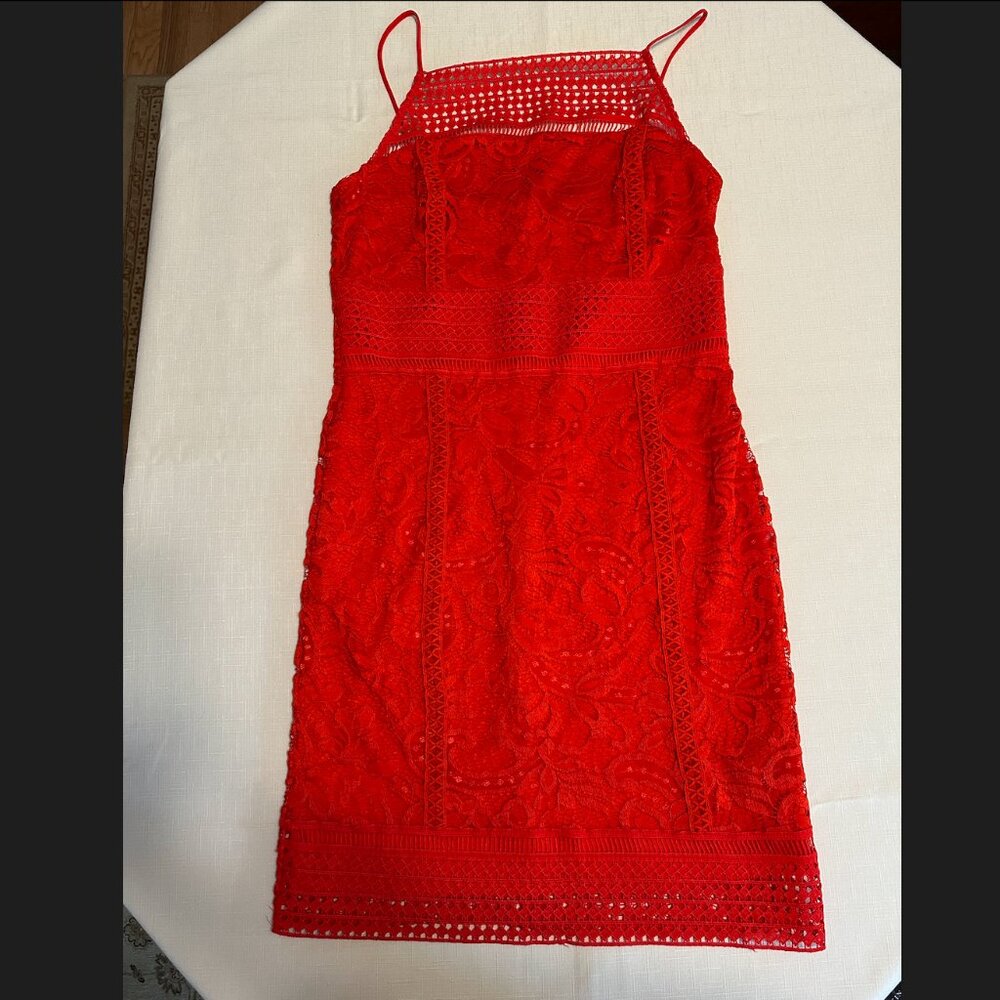 Topshop red lace dress